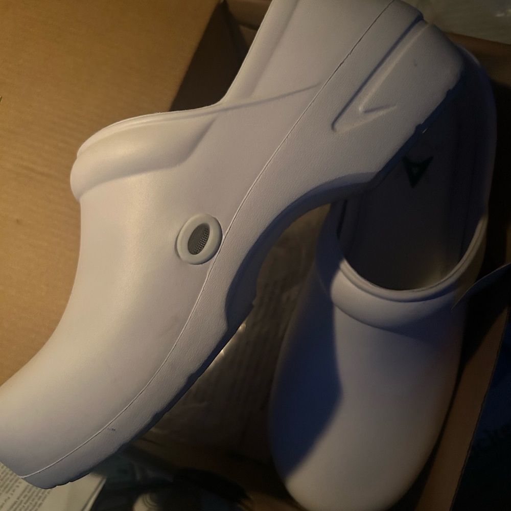 White Slip-On Clogs nursing shoe
